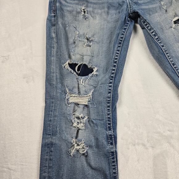 Buckle‎ BKE Alec Distressed Thick Stitch Straight Blue Men 32X30 (29x29) Stretch - Picture 12 of 12